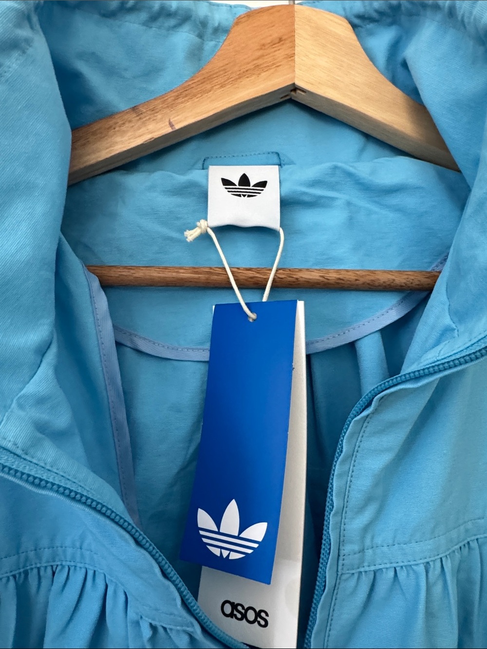 adidas x asos Light Blue Bomber Jacket with Red Stripes - Picture 3 of 6